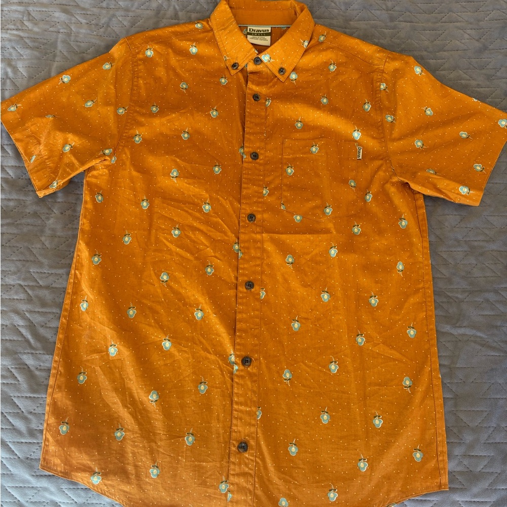Men's Dravus Orange Short-Sleeve Button-Down Shirt